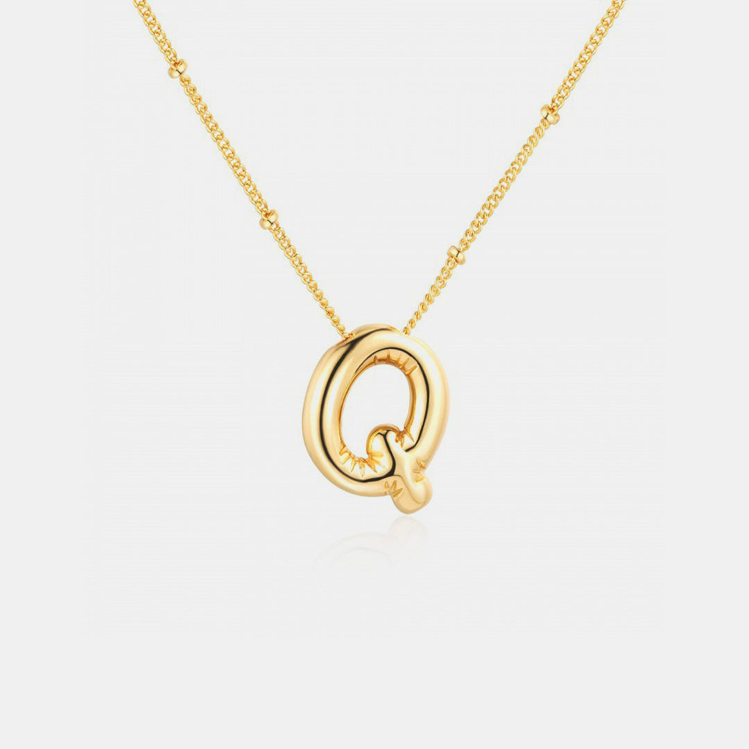 Gold-Plated Bubble Initial Necklace