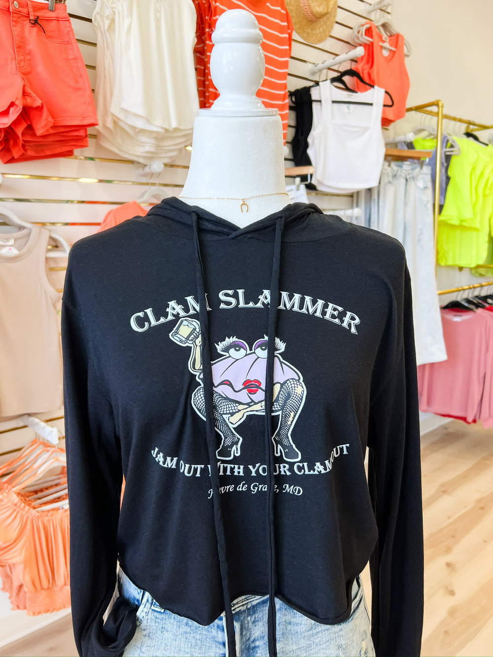 Clam Slammer Cropped Hoodie - The Teal Antler Boutique