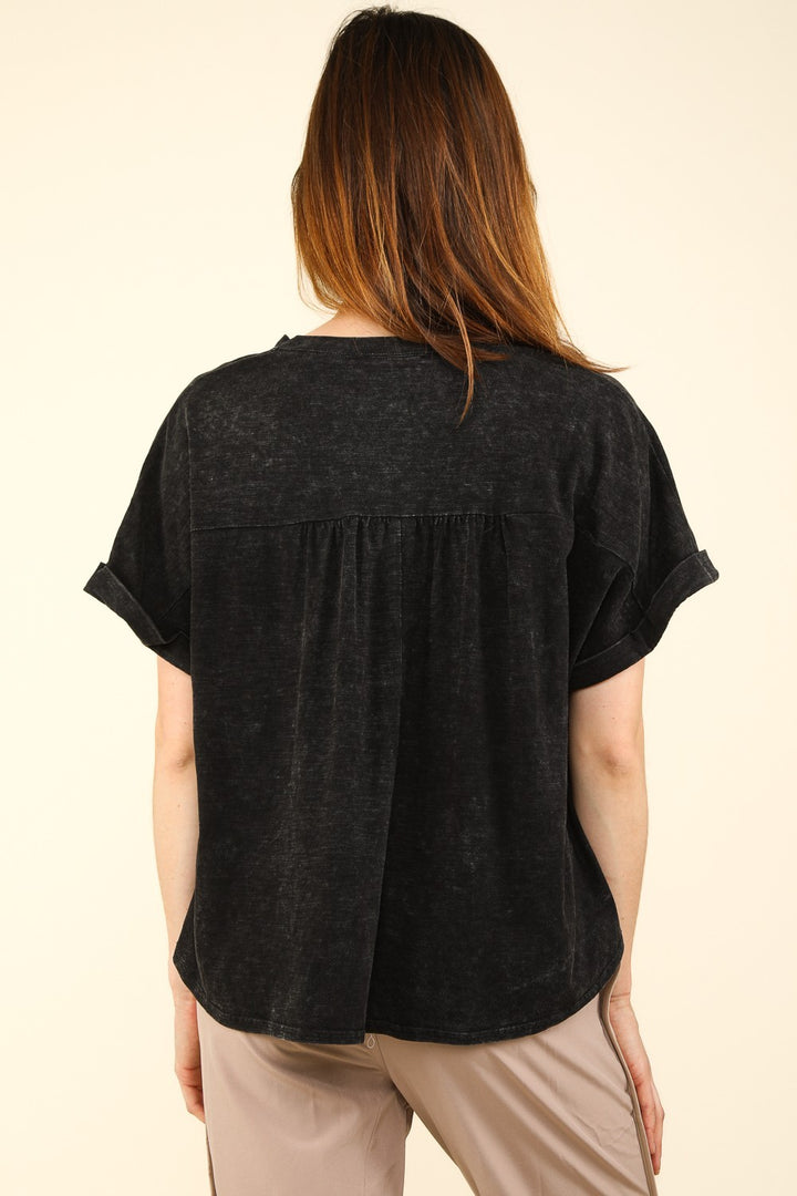 VERY J Nochted Short Sleeve Washed T-Shirt