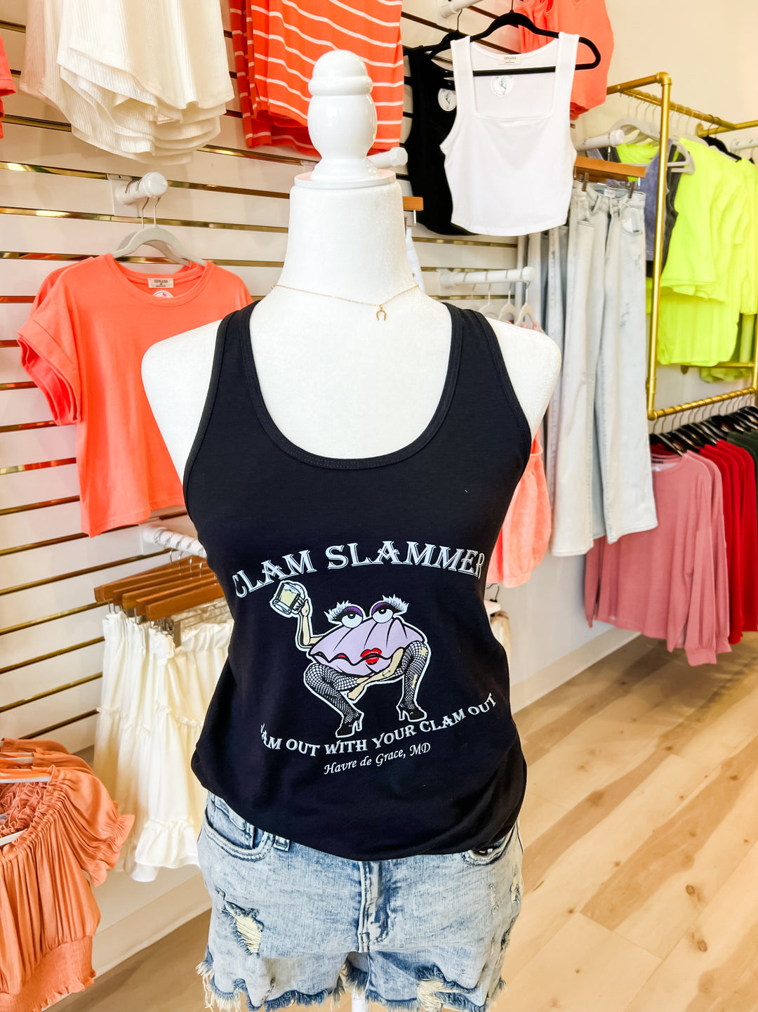 Clam Slammer Razor Back Tanks - The Teal Antler Boutique