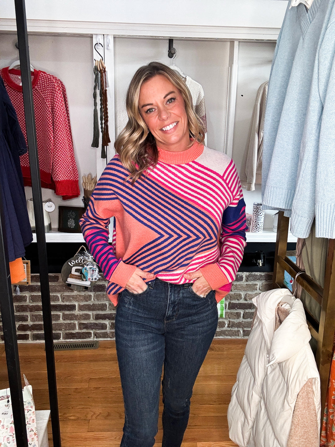 Pop Of Color Stripes in Fall