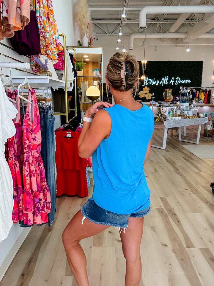 Side Slit Basic Tank - The Teal Antler Boutique