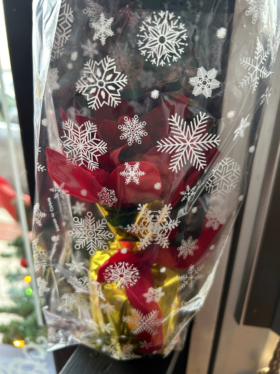 Faux Poinsettia Gift