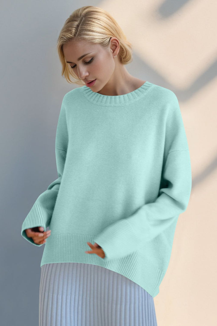 Basic Bae Round Neck Dropped Shoulder Sweater