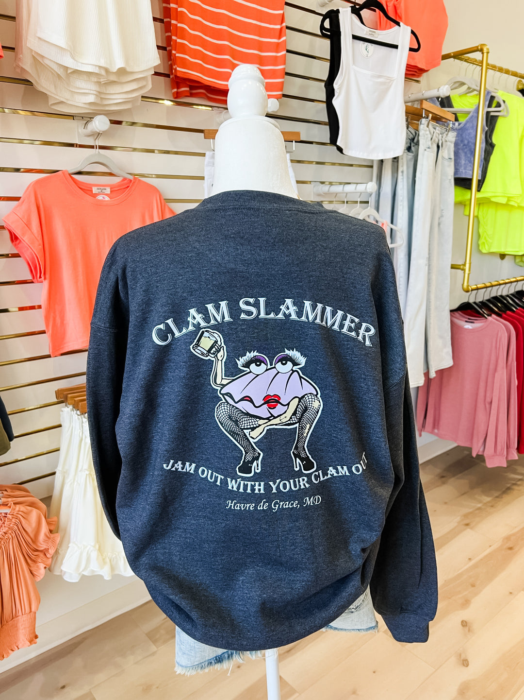 Clam Slammer Sweat Shirt - The Teal Antler Boutique