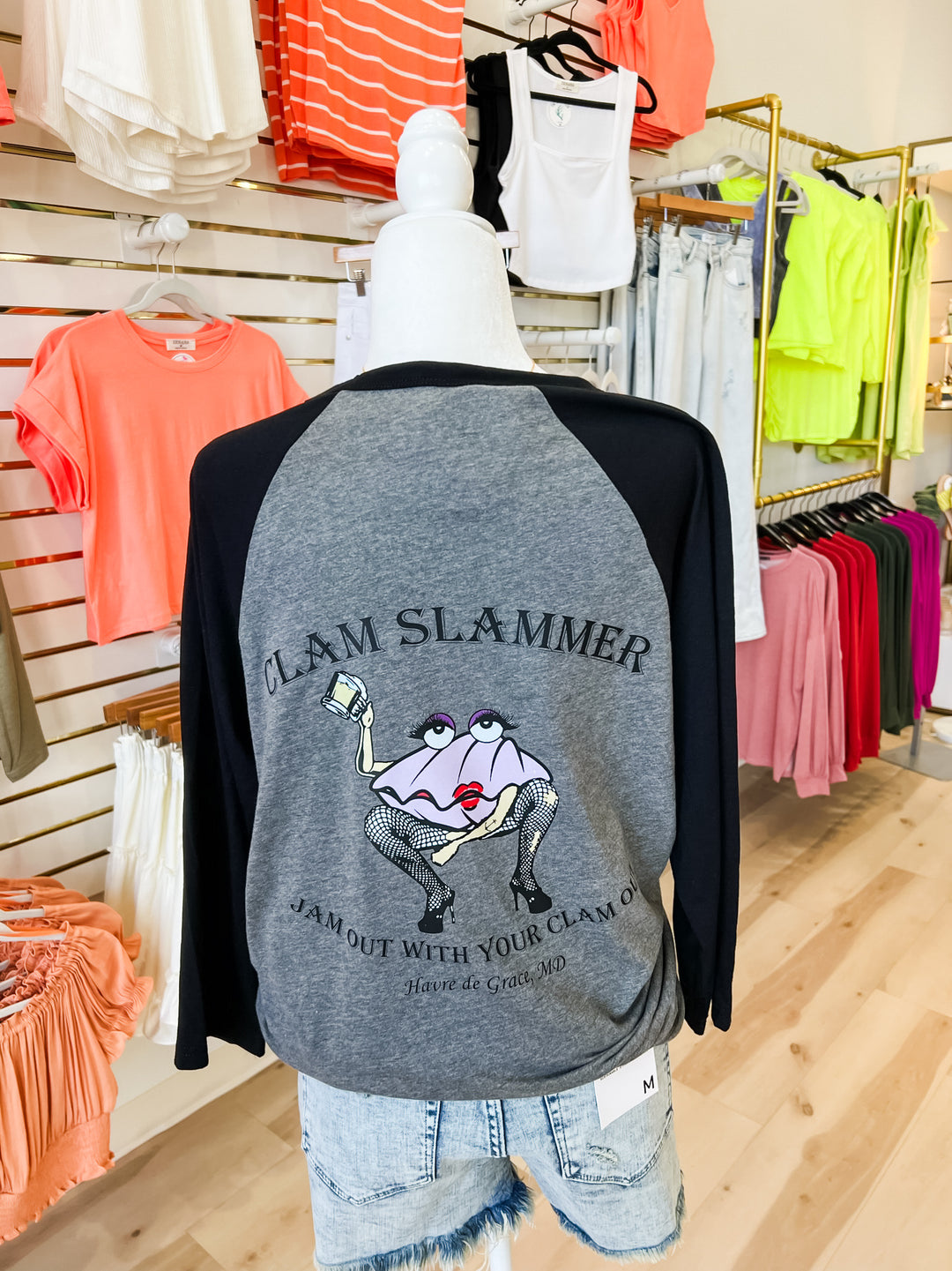 Clam Slammer Baseball Tee - The Teal Antler Boutique