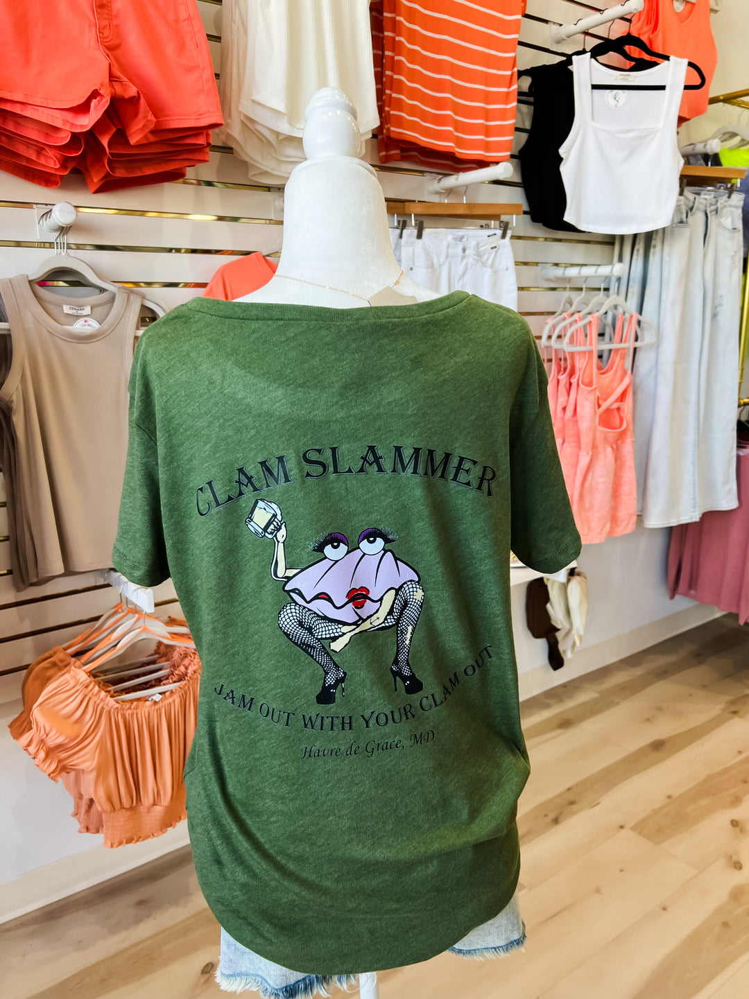 Clam Slammer Scoop Neck Tee - The Teal Antler Boutique