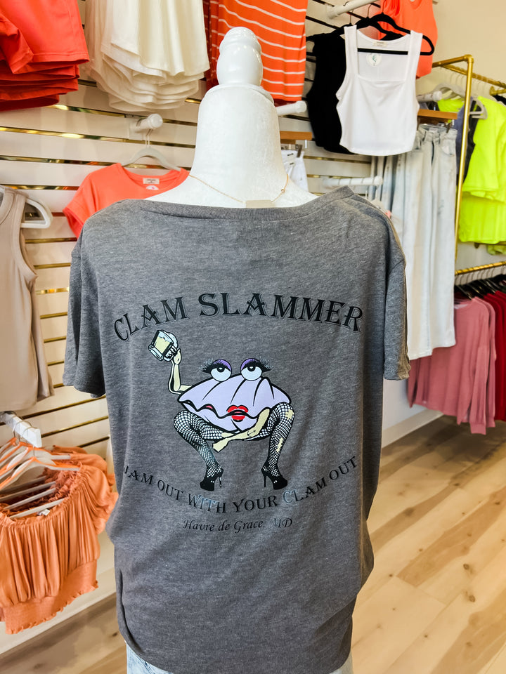 Clam Slammer Scoop Neck Tee - The Teal Antler Boutique