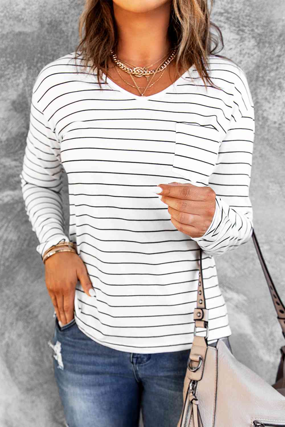 Striped Long Sleeve T-Shirt - The Teal Antler Boutique