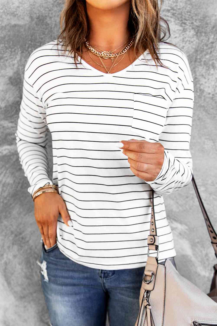 Striped Long Sleeve T-Shirt - The Teal Antler Boutique