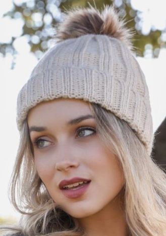 Amanda Ribbed Sailor Pom Pom Beanie - The Teal Antler Boutique