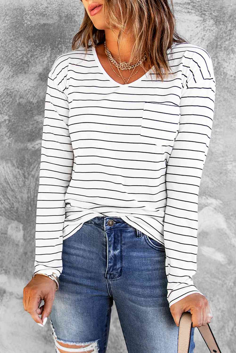 Striped Long Sleeve T-Shirt - The Teal Antler Boutique